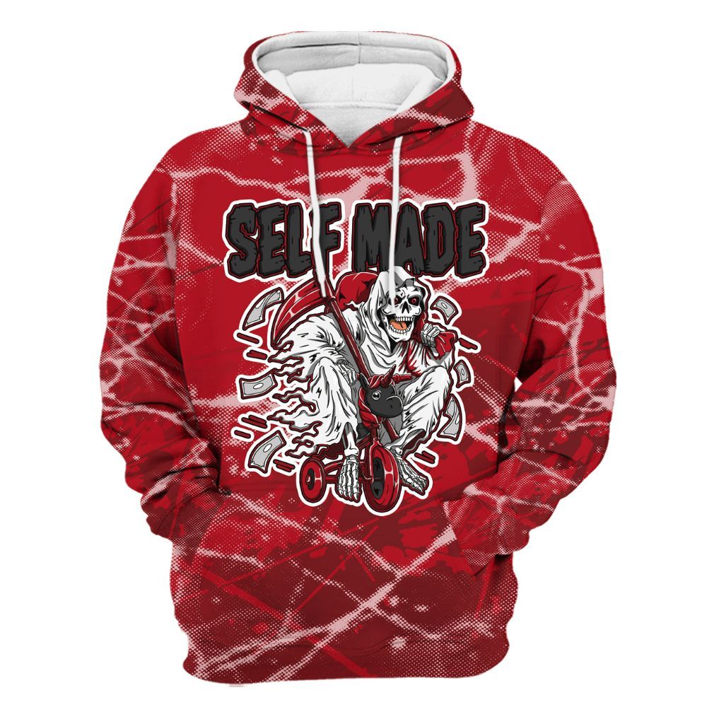 Hoodie To Match Bred Velvet 11s - Self Make Skeleton Profound All Over Print