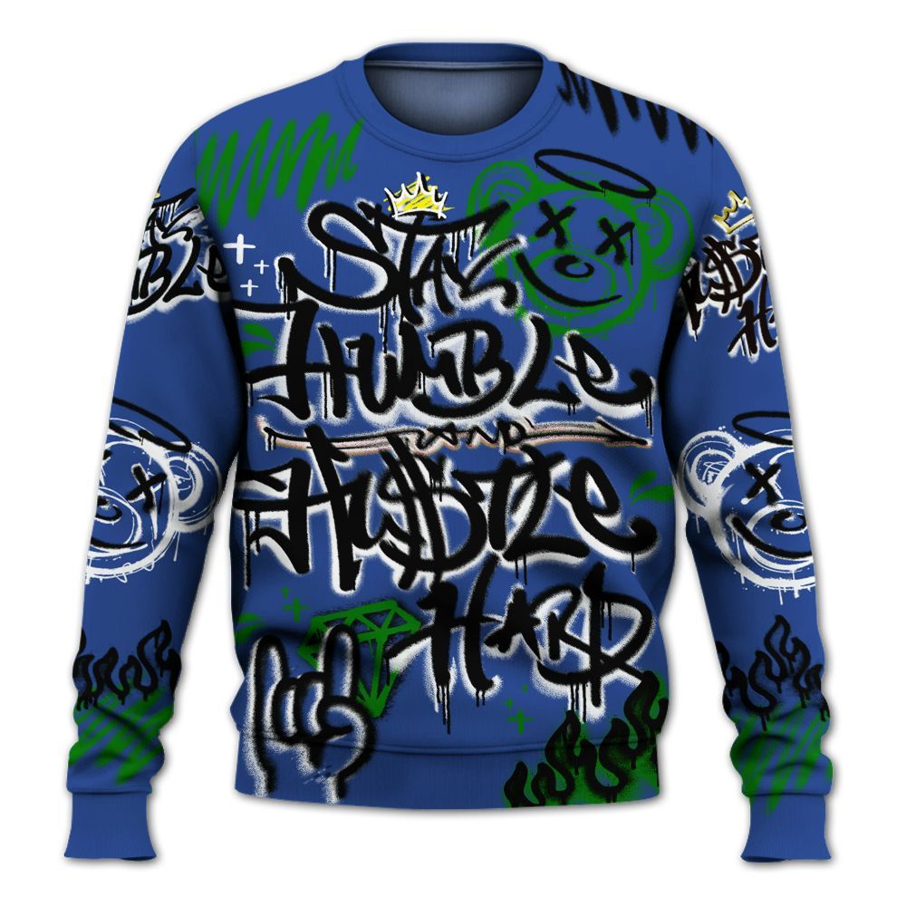 Sweatshirt To Match Retro Hyper Royal 13s - Humble Drip Streetwear Graffity All Over Print