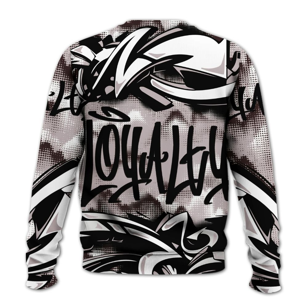 Sweatshirt To Match AMM Air Smokey Mauve 6s - Loyalty Out Value Graffiti All Over Print