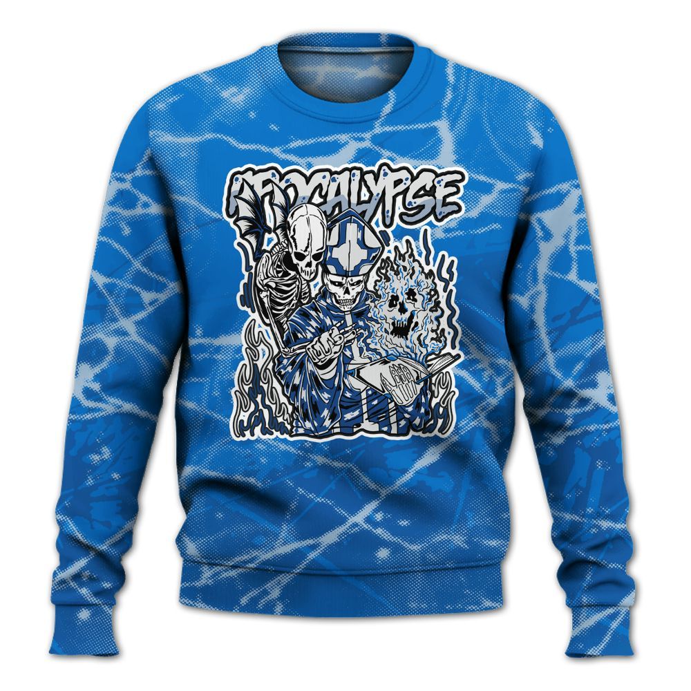 Sweatshirt To Match Blueberry 12s - Apocalypse Skeleton Profound All Over Print