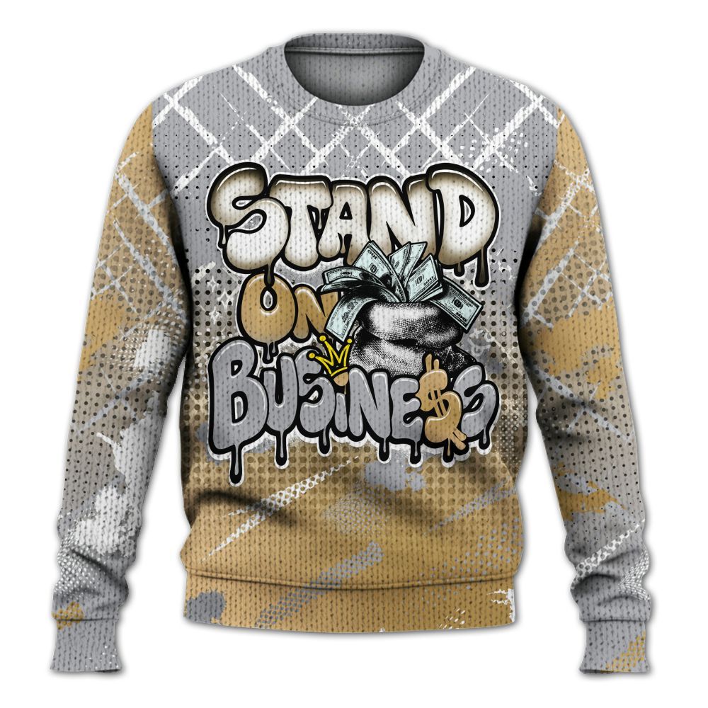 Sweater To Match Retro High OG Cool Grey 1s - Halftone Stand Business Dripping Graphic