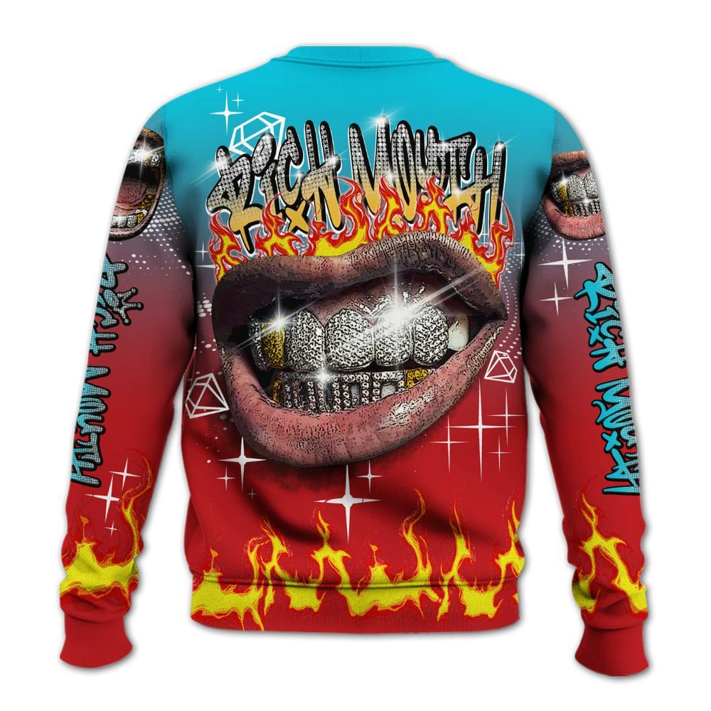 Sweatshirt To Match Dunk Low Fruity Pebbles - Rich Mouth Fire Rap Retro 90s All Over Print