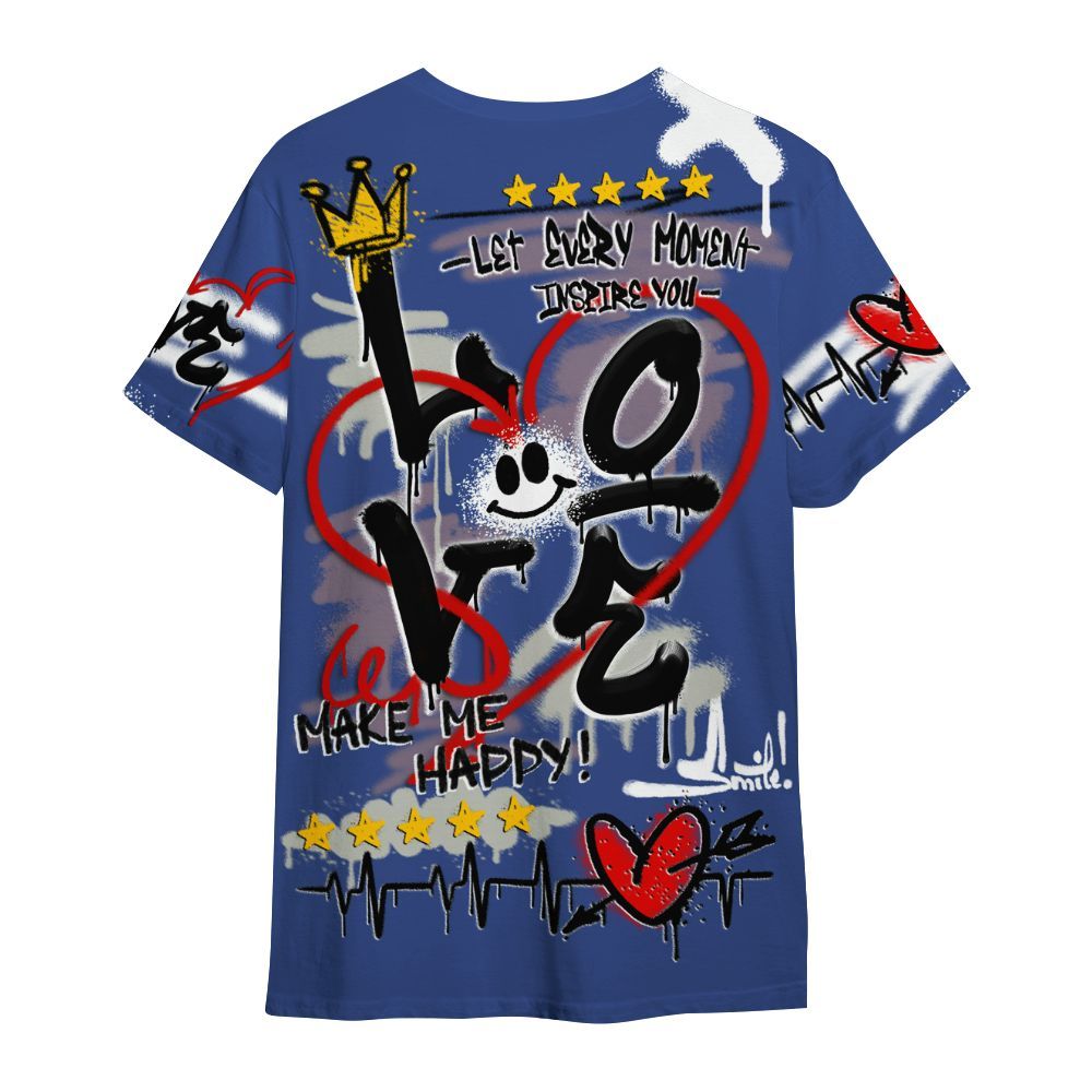 Shirt To Match Low OG Voodoo Alternate 1s - Happy Love Beats Graffiti Streetwear All Over Print
