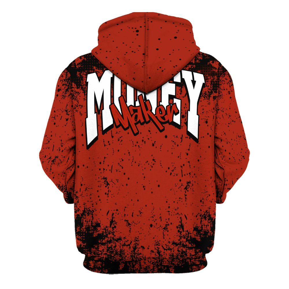 Hoodie To Match Red Cement 4s - Move In Silence Money Street Retro All Over Print