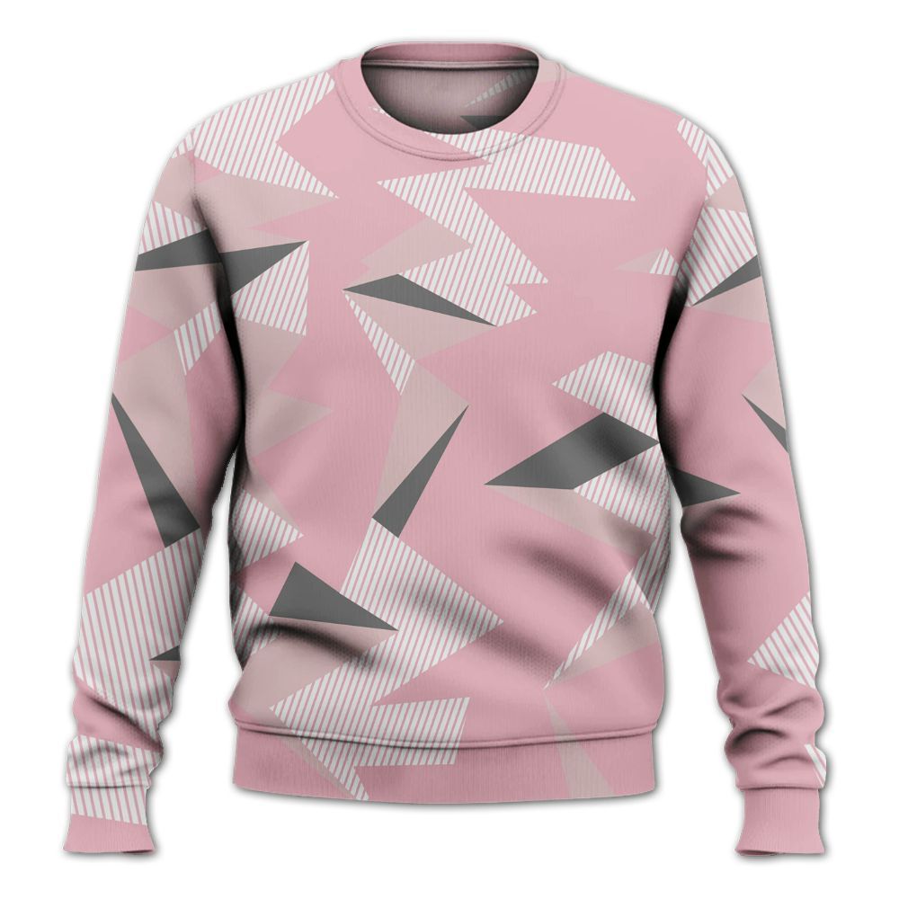 Sweatshirt To Match Air Max DN Pink Foam - Geometric Camouflage Pattern All Over Print