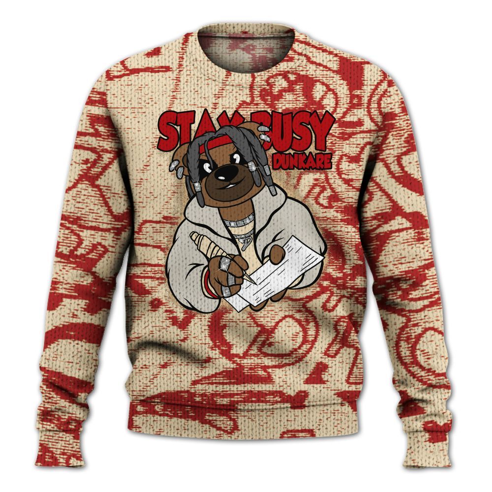 Knitted Sweater To Match Dunk Low Strawberry Waffle - Maintain Activity Bear Avant-Garde