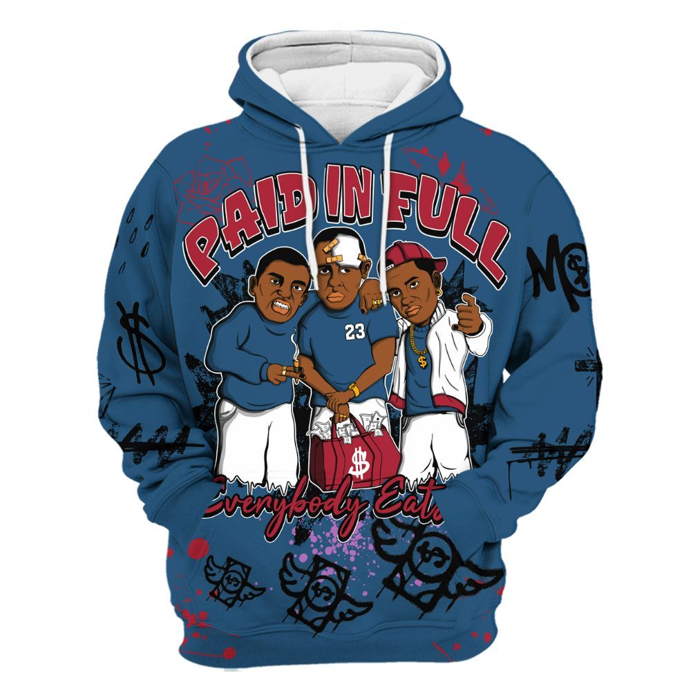 Hoodie To Match Rare Air 3s - Everybody Paid In Full Crayon All Over Print
