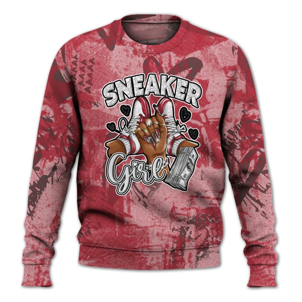 Sweatshirt To Match Black Toe 14s - Sneakerz Girlz Heart Grunge All Over Print