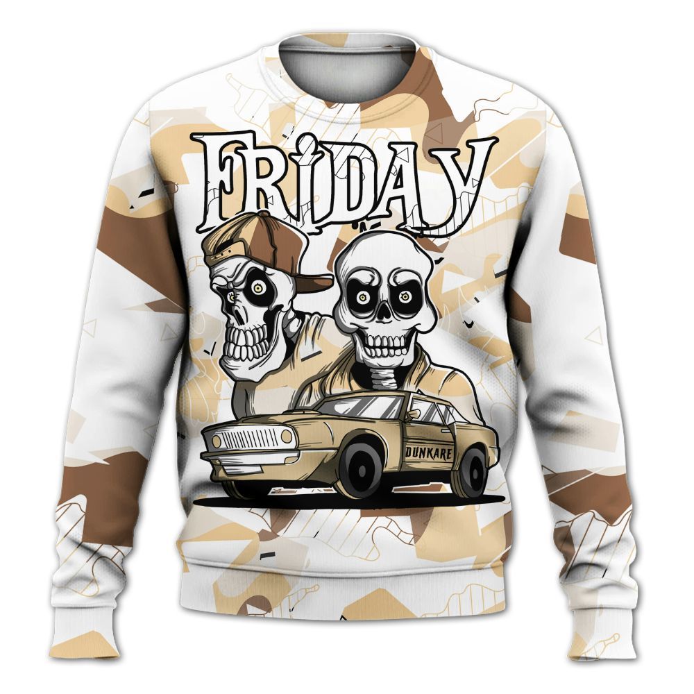 Sweatshirt To Match Desert Camo 3s - Friday Funny Retro All Over Print