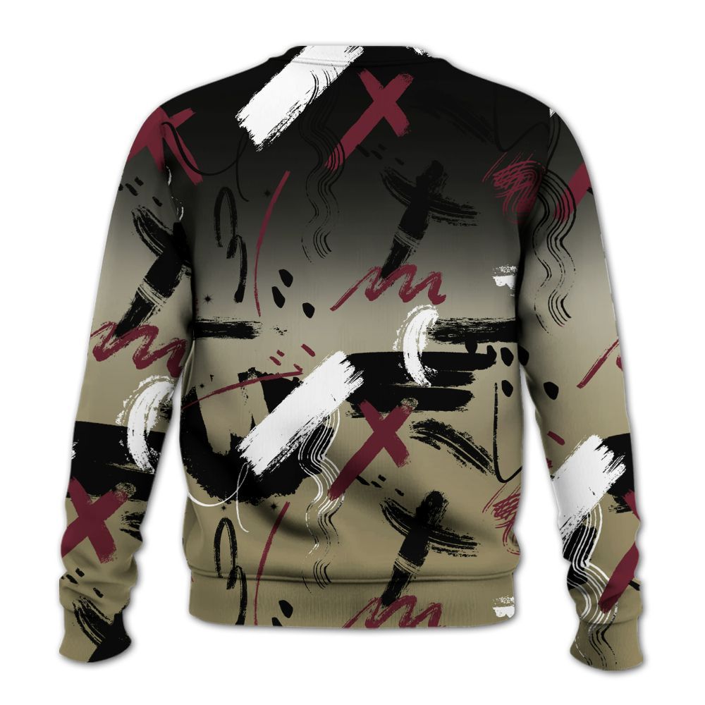 Sweatshirt To Match Black Olive 7s - Money Hustle Grind Pray All Over Print