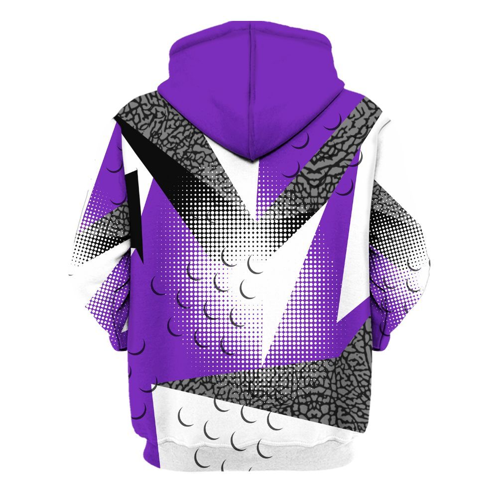 Hoodie To Match Retro Dark Iris 3s - Poly Custom Name Number 23 5s All Over Print