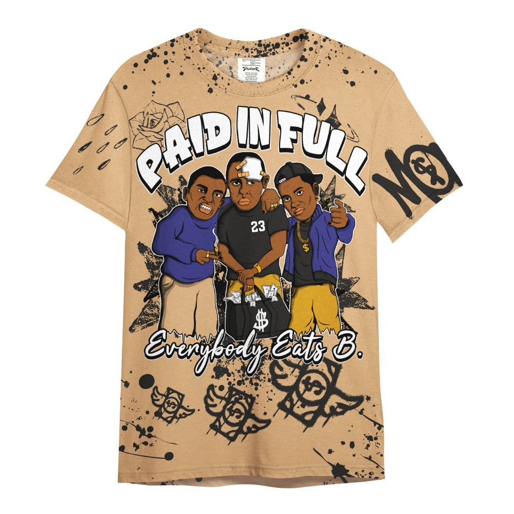 Shirt To Match SE Afrobeats 7s - Everybody Paid In Full Crayon All Over Print