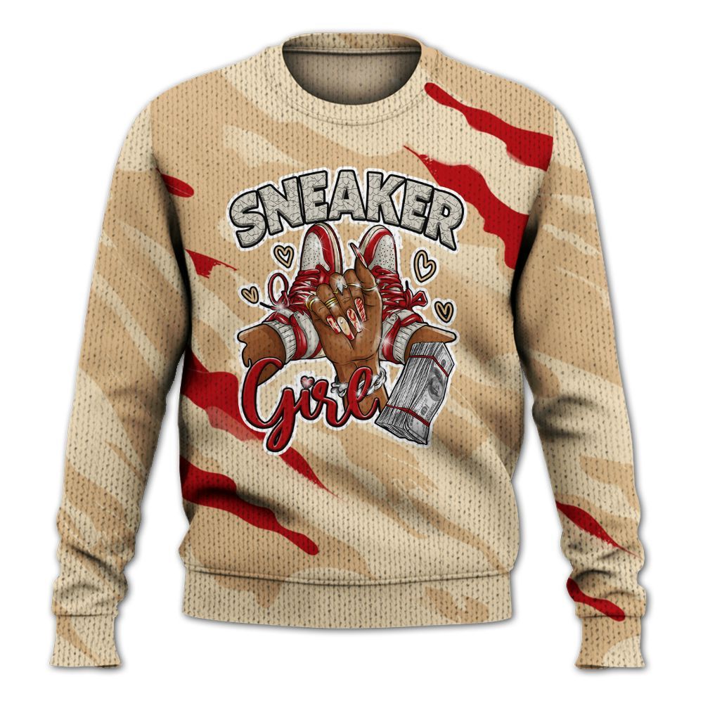 Knitted Sweater To Match Dunk Low Strawberry Waffle - Sneakerz Girlz Colored