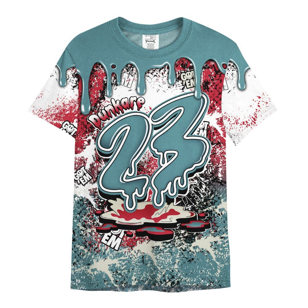Shirt To Match Dunk Low Denim Turquoise Royal - Dripping 23 Drip All Over Print