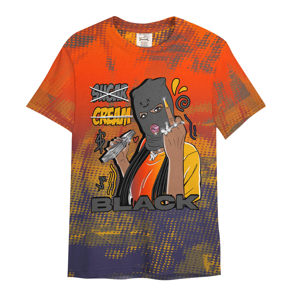 Shirt To Match Rio 3s - Black Sugarcream Unique Letter Pattern Shirt Unisex