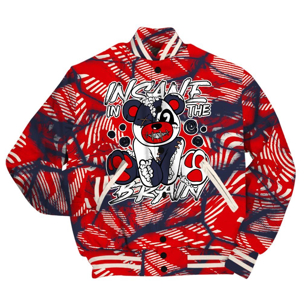 Varsity Jacket To Match Low OG Howard University 1s Shirt - Insanes Bear Fume All Over Print
