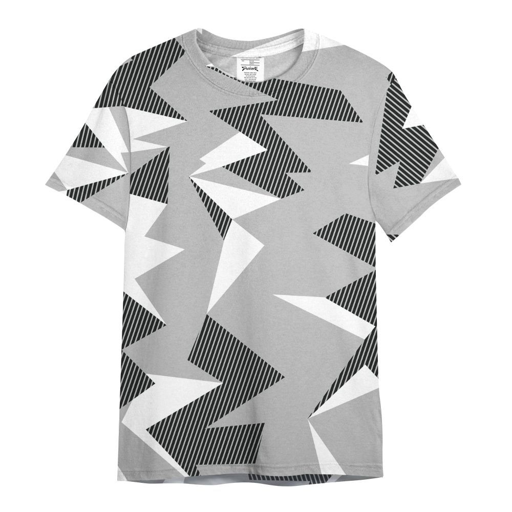Shirt To Match Low 85 Metallic Black 1s - Geometric Camouflage Pattern All Over Print