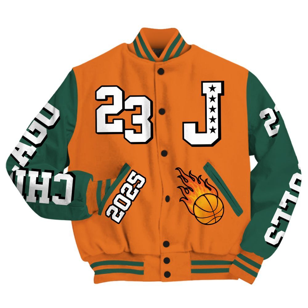 Varsity Jacket To Match Dunk Low Ceramic - Chicago 23 Basketball All Over Print