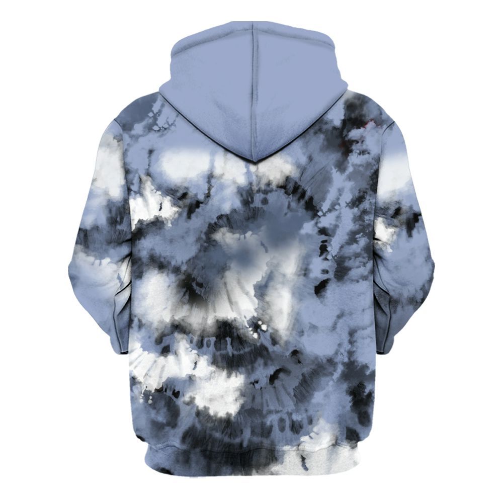 Hoodie To Match Retro Blue Grey 13s - God Blessed Tie Dye All Over Print