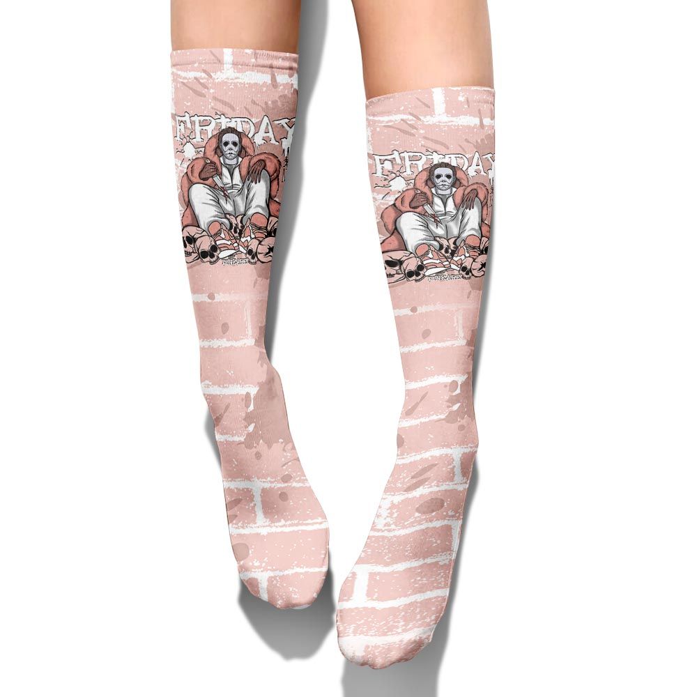 Sock To Match Low Legend Pink 11s - Friday Halloween Brick