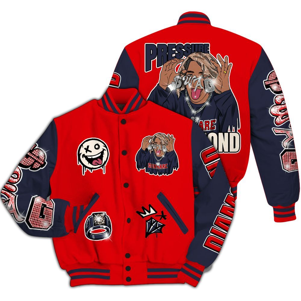 Varsity Jacket To Match Low OG Howard University 1s - Pressures Makes Varsity Jacket To Match All Over Print