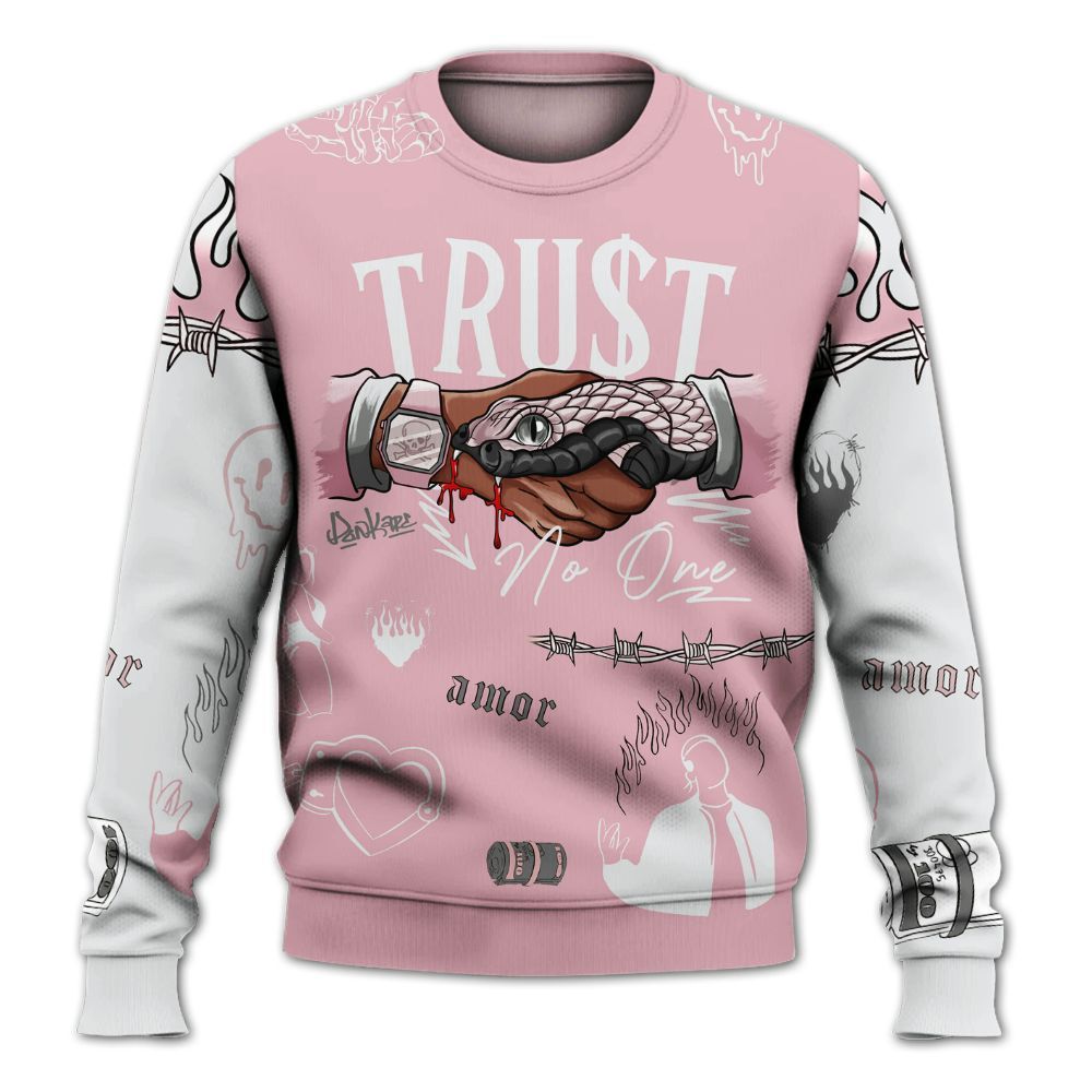 Sweatshirt To Match Air Max DN Pink Foam - Snake Trust No One All Over Print