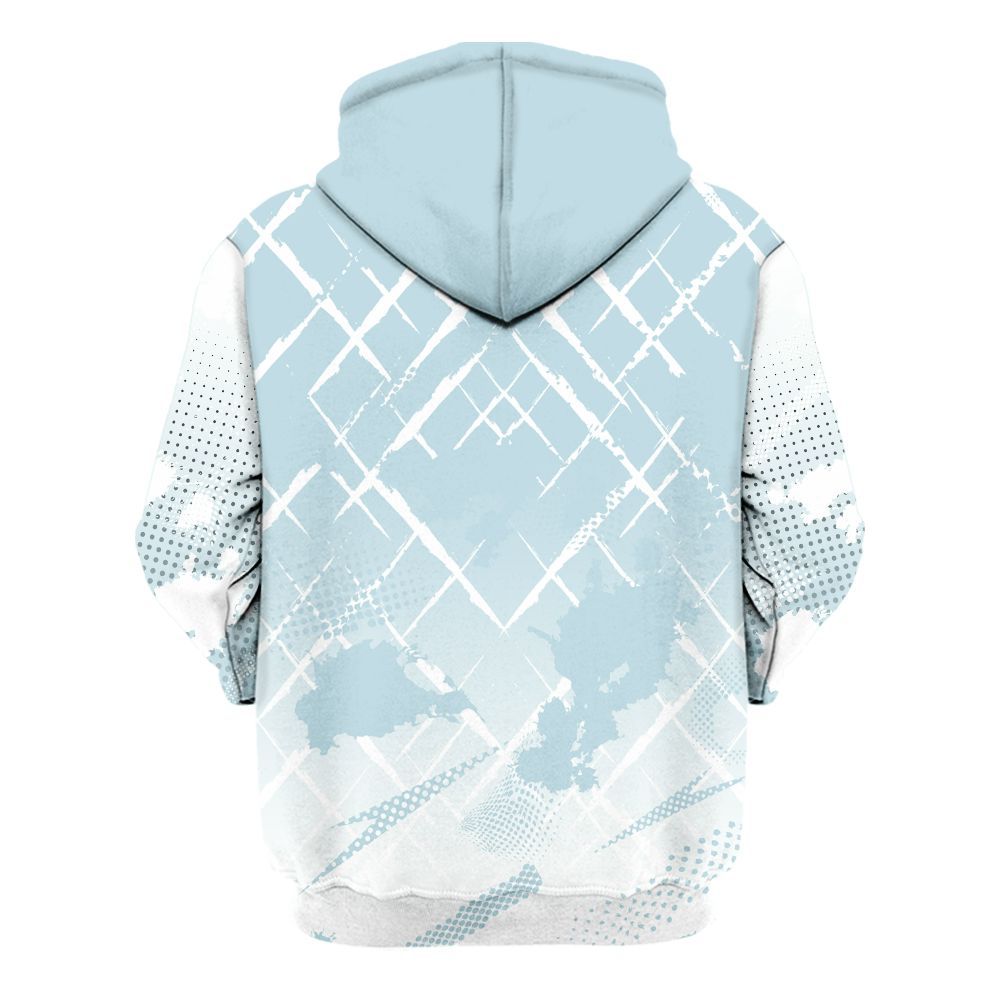 Hoodie To Match Mid Ice Blue 1s - Halftone Stand Business Dripping All Over Print