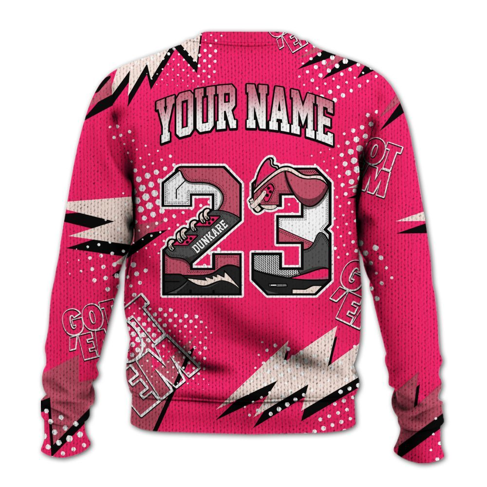 Sweater To Match A'One Hyper Pink Shirt, Custom Name Number 23 5s Graphic