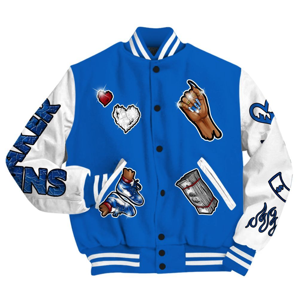 Varsity Jacket To Match Kobe 6 Game Royal - Sneakerz Girlz All Over Print