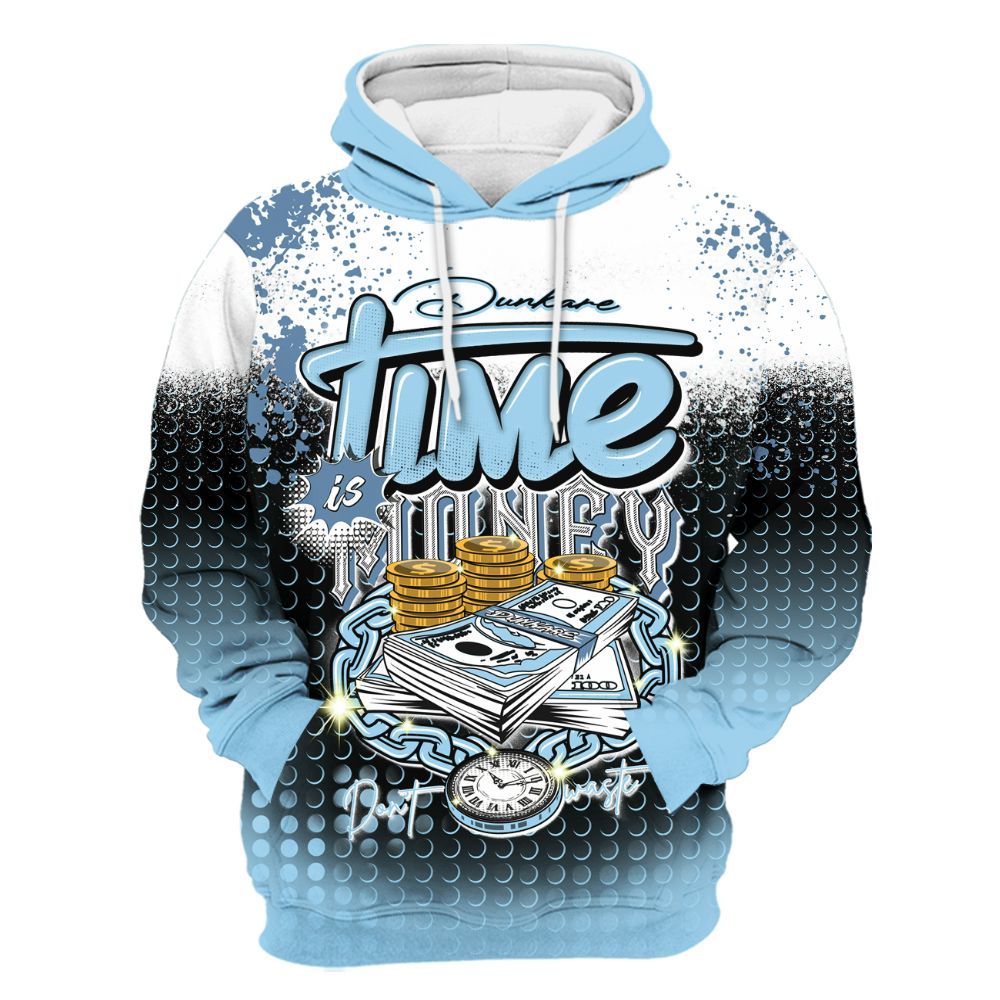 Hoodie To Match Legend Blue 11s - Halftone Time Is Money All Over Print