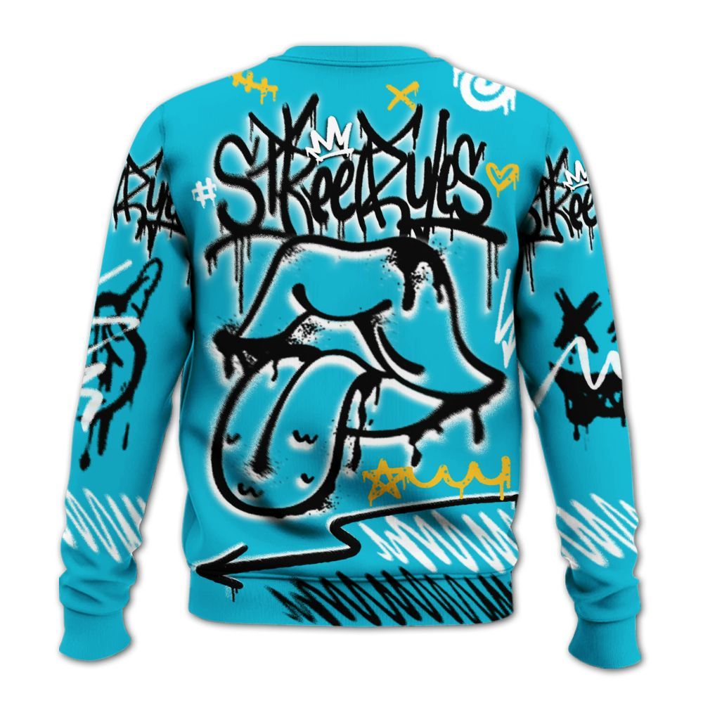 Sweatshirt To Match Retro Aqua 5s - Break Rules Streetwear All Over Print