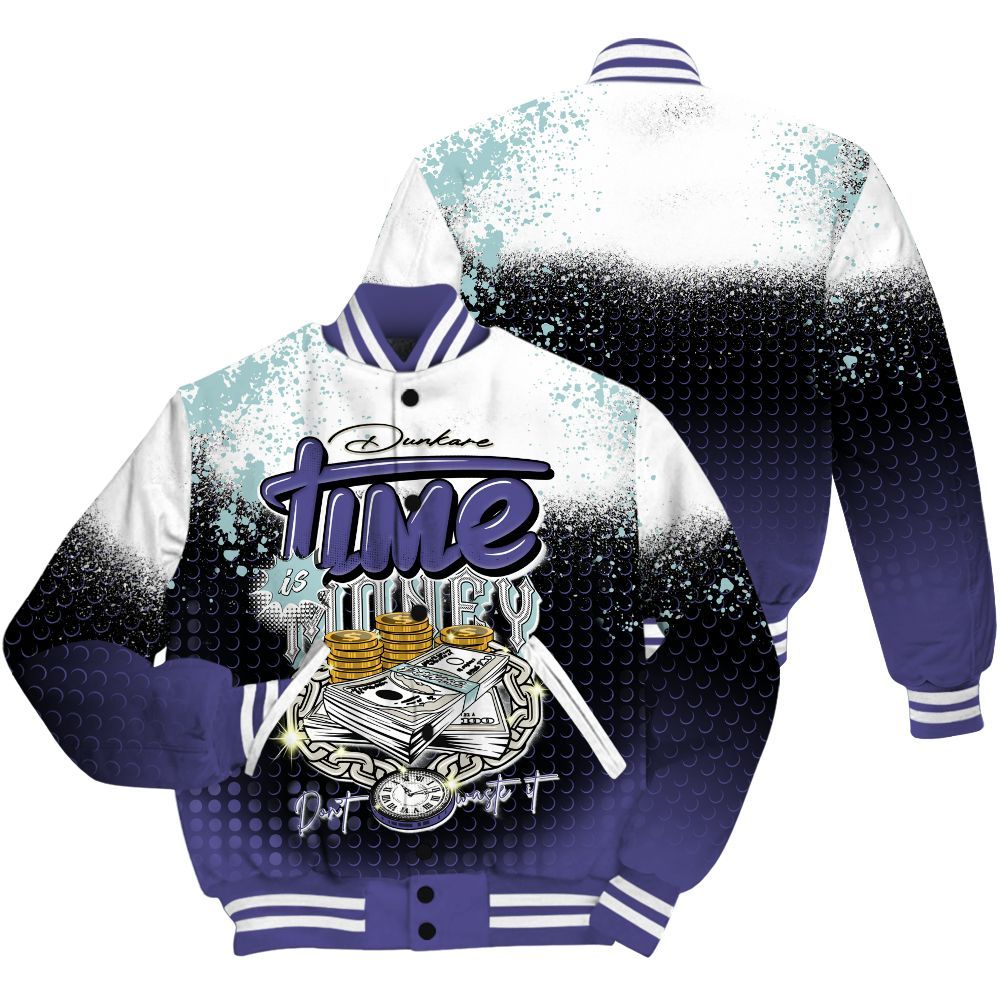 Varsity Jacket To Match Air Ship PE Hornets Shirt, Halftone Time Is Money All Over Print