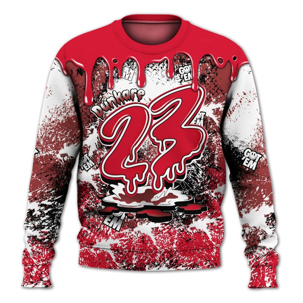 Sweatshirt To Match Air Max Sunder Gore Tex Fire Red - Dripping 23 Drip All Over Print