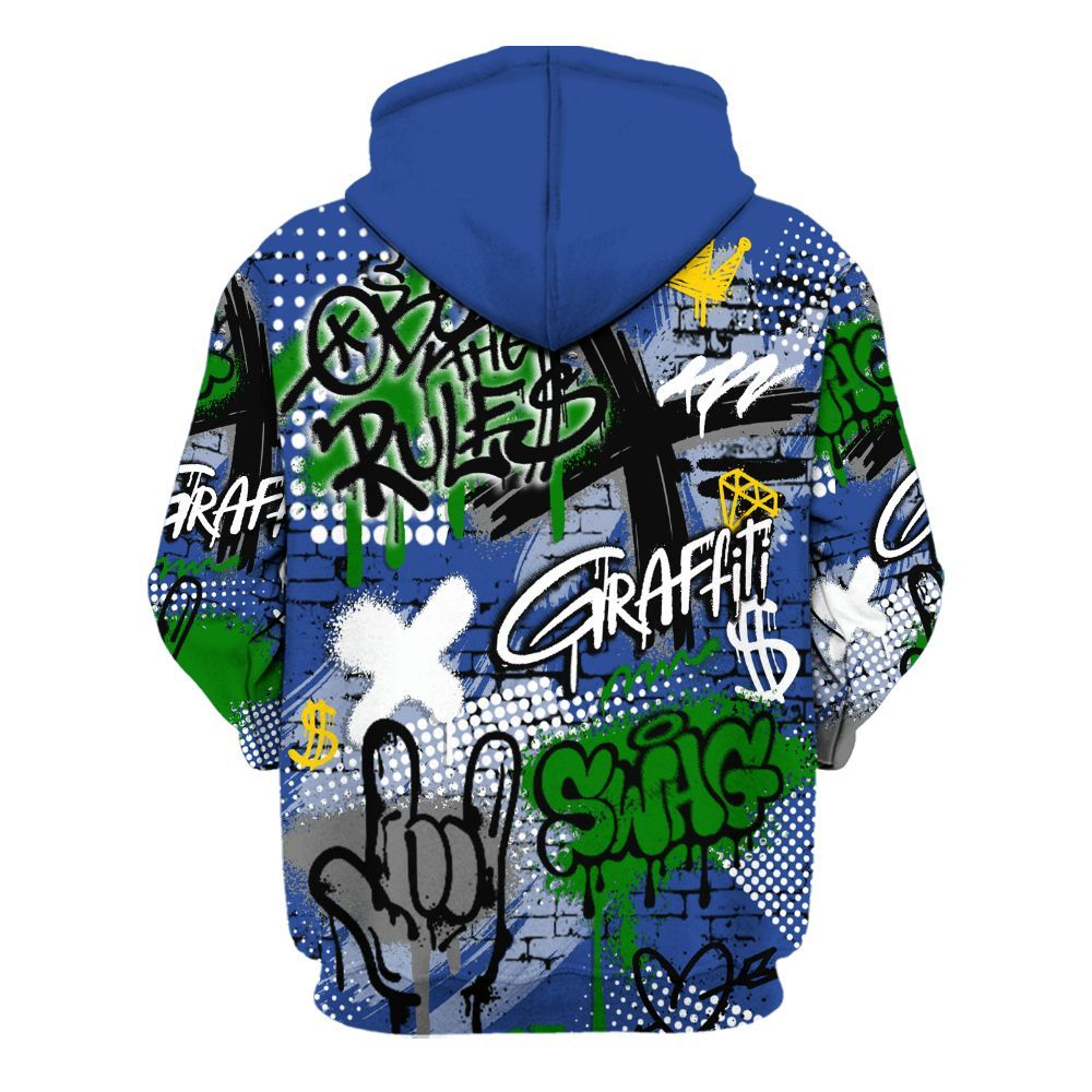 Hoodie To Match Retro Hyper Royal 13s - True It Real Graffiti Streetwear All Over Print
