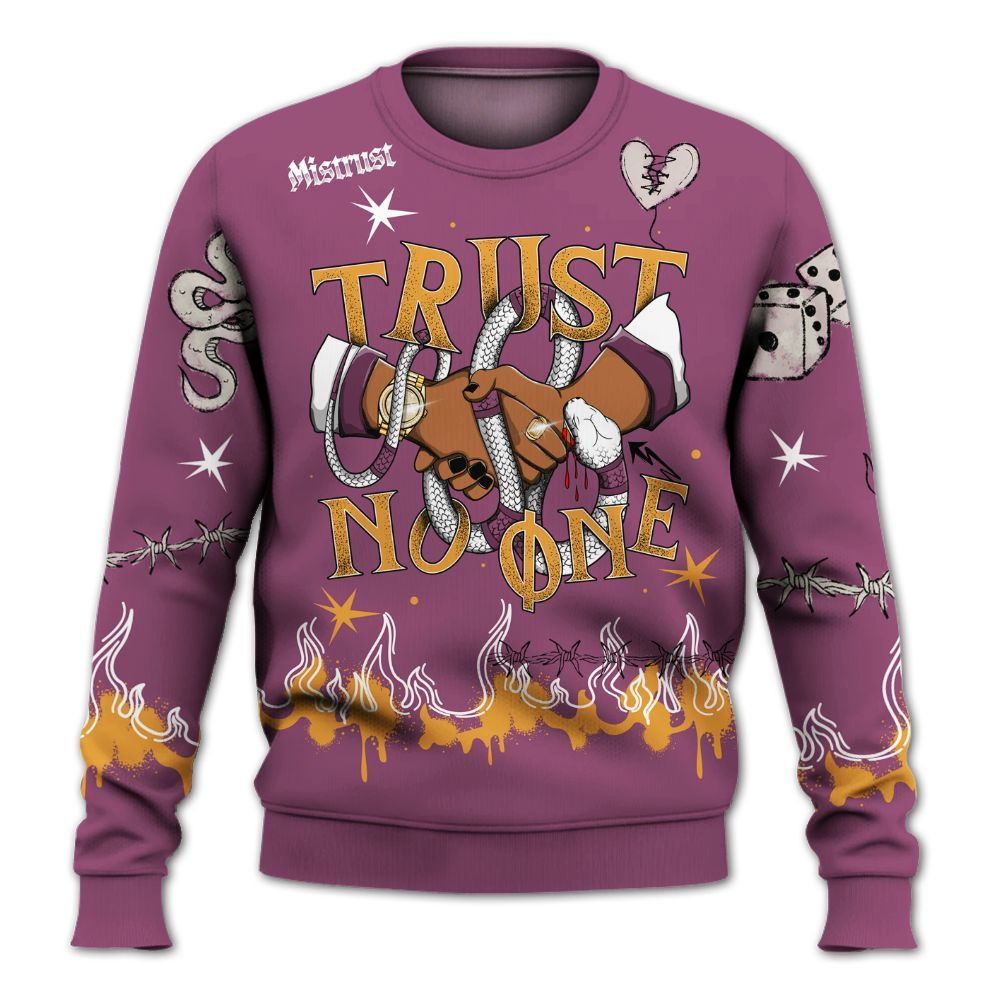 Sweatshirt To Match High OG Brotherhood 1s - Trust No One Snake-Bite Doodle Crayon All Over Print