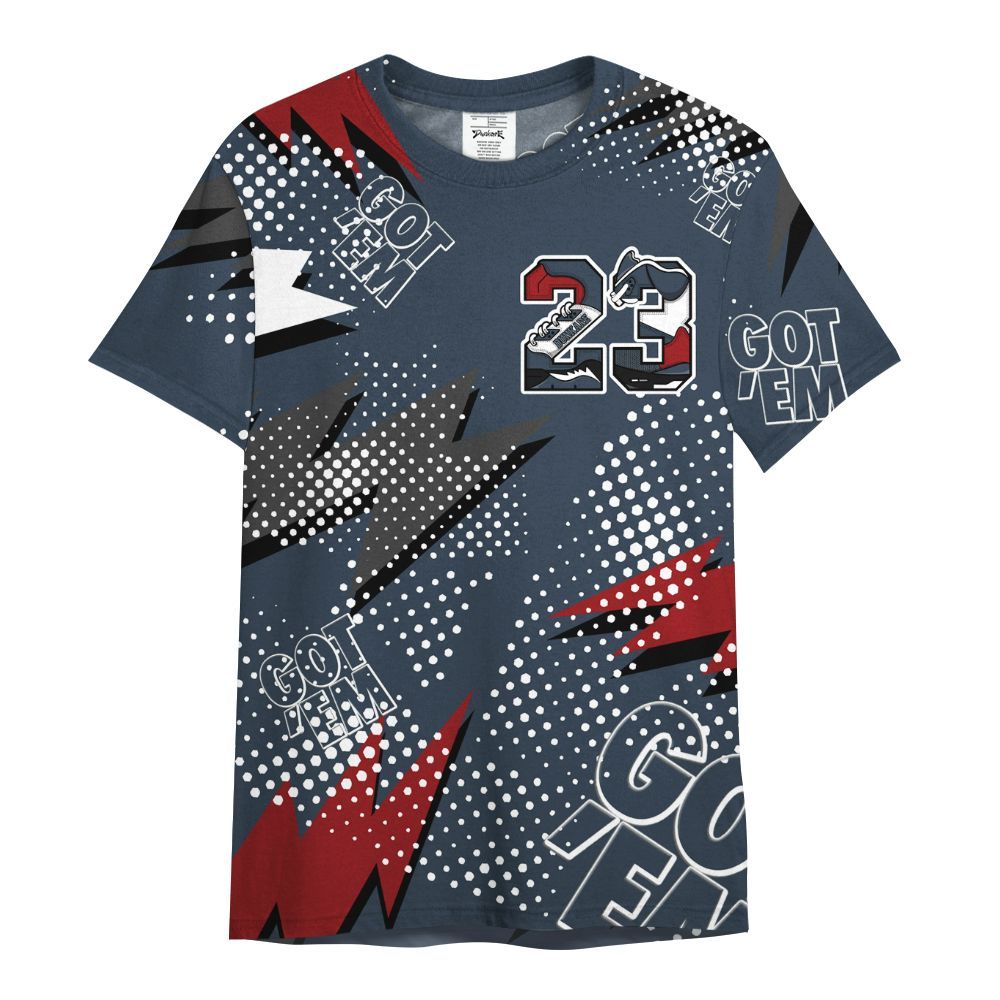 Shirt To Match Navy Blue 2024 6s - Custom Name Number 23 5s All Over Print