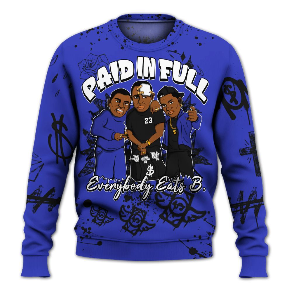 Sweatshirt To Match Retro Black Concord 12s - Everybody Paid In Full Crayon All Over Print