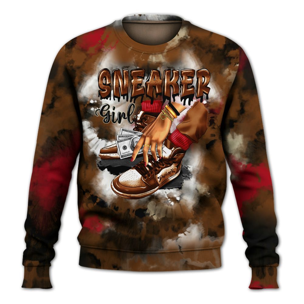 Sweatshirt To Match Archaeo Brown 5s - SNEAKER Girl Money Drip Tie Dye All Over Print