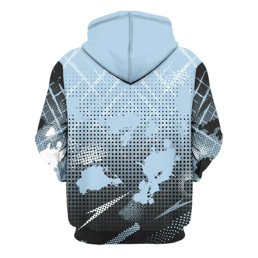 Hoodie To Match Foamposite One Psychic Blue - Halftone Stand Business Drip All Over Print