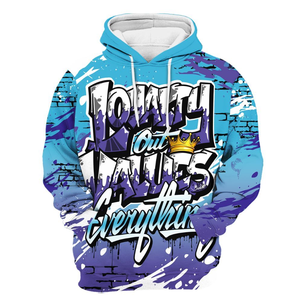 Hoodie To Match Retro Aqua 6s - Values Of Loyalty Drip All Over Print