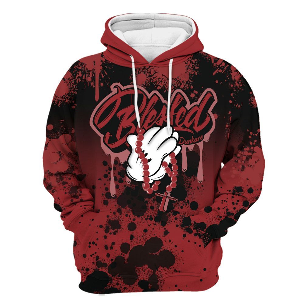 Hoodie To Match Alternate Flu Game 12s - God Blessed Ink Drip All Over Print