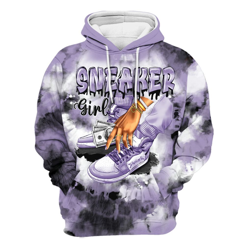 Hoodie To Match Low Pure Violet 11s - SNEAKER Girl Money Drip Tie Dye All Over Print