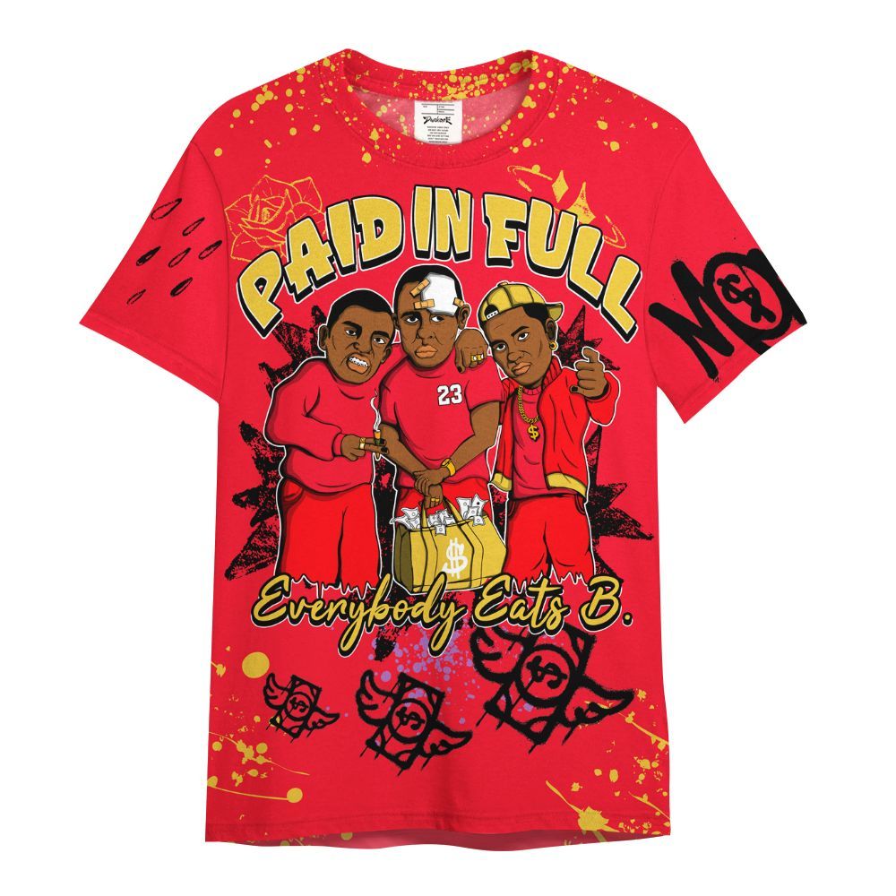 Shirt To Match KD 18 Air Bakin - Everybody Paid In Full Crayon All Over Print