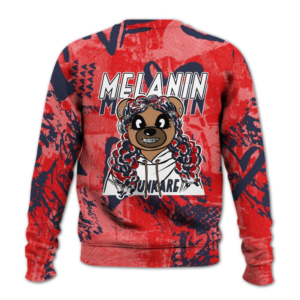 Sweatshirt To Match Low OG Howard Bison 1s - Pigments Bear Heart Grunge All Over Print
