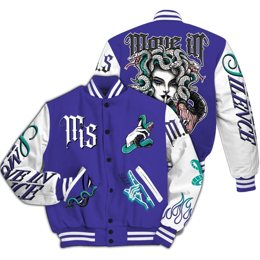 Varsity Jacket To Match Retro Grape 5s - Girl Move In Silence All Over Print
