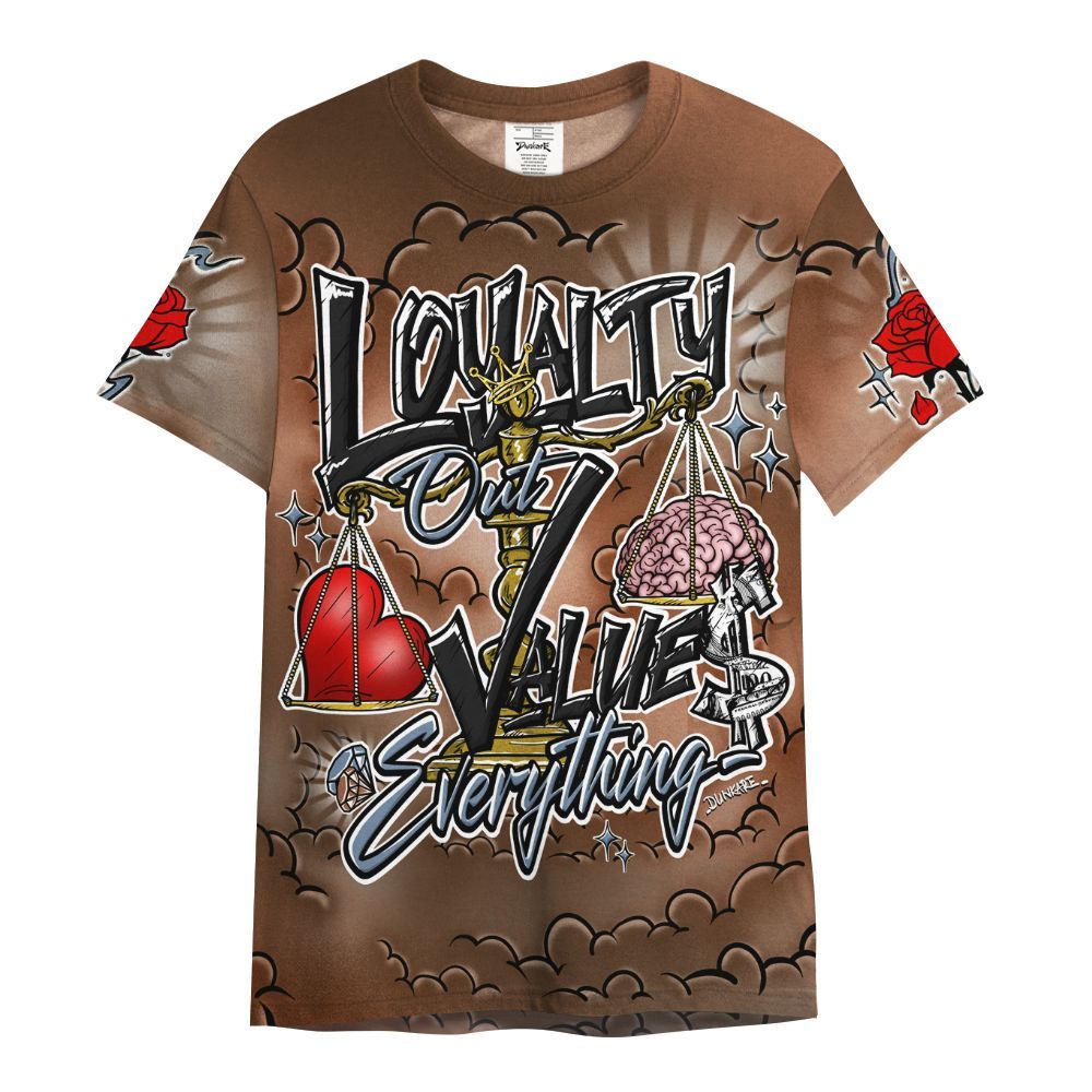 Shirt To Match Air Foamposite Metallic Copper - Loyalty Wins Everything All Over Print