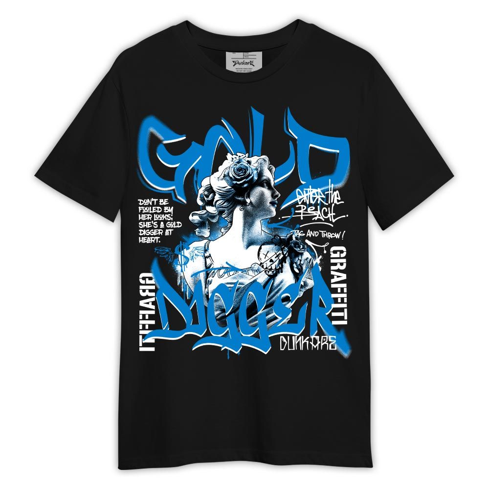 Shirt To Match Industrial Blue 4s - Graphic Gold Digger Shirt Military Blue 4s Outfit