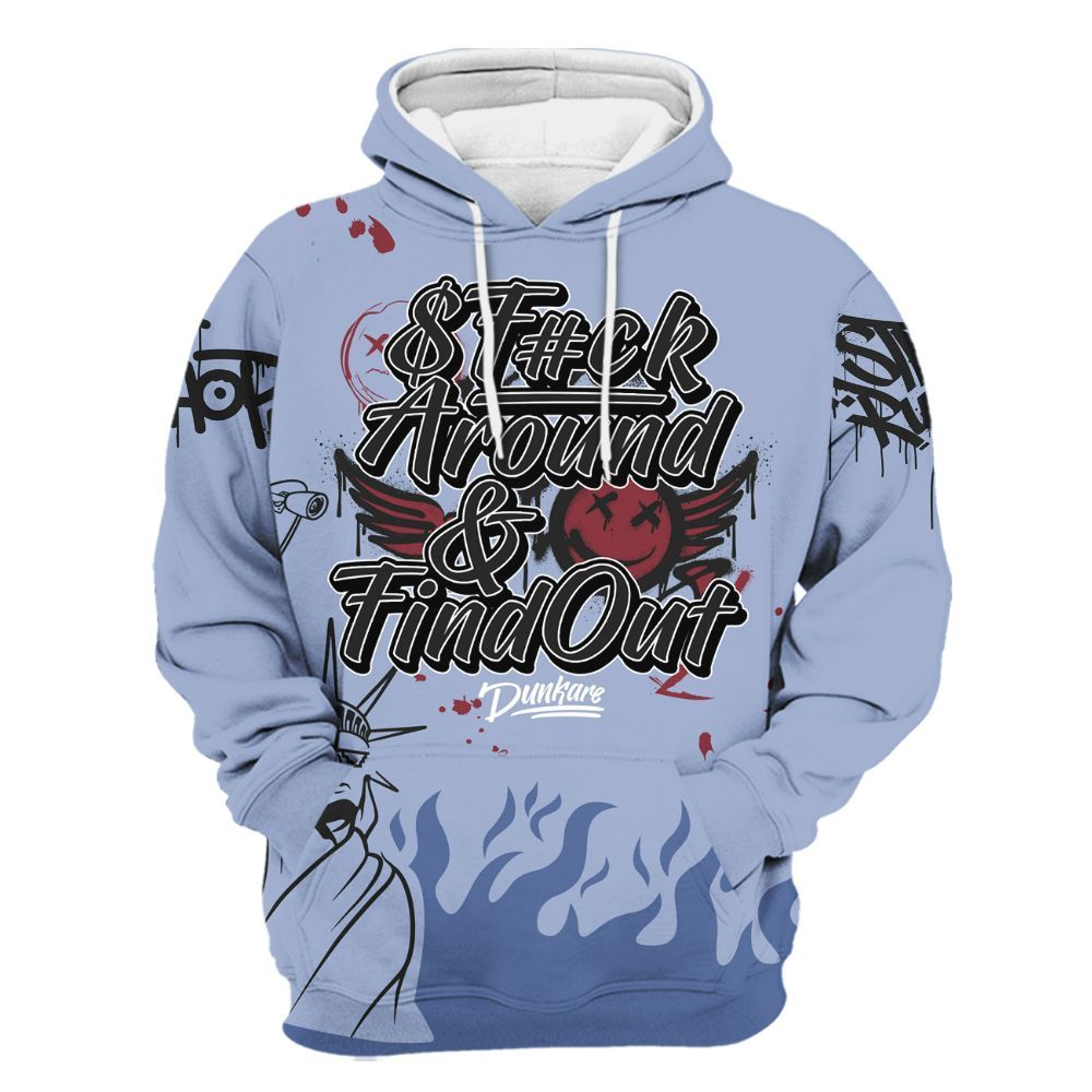 Hoodie To Match Black Metallic 5s - Graphic Fck Around Find Out All Over Print