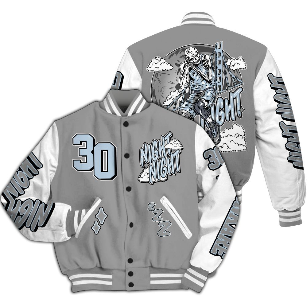 Varsity Jacket To Match Cool Grey 6s - Seeya Skeleton All Over Print