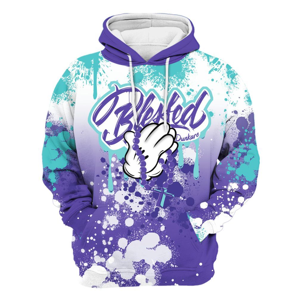 Hoodie To Match Low Hornets 1s - God Blessed Ink Drip All Over Print